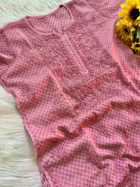 Dobby cotton Rayon lightweight 2pc Set - Chikankari official