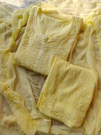 Dobby cotton soft premium 3pc set - Chikankari official