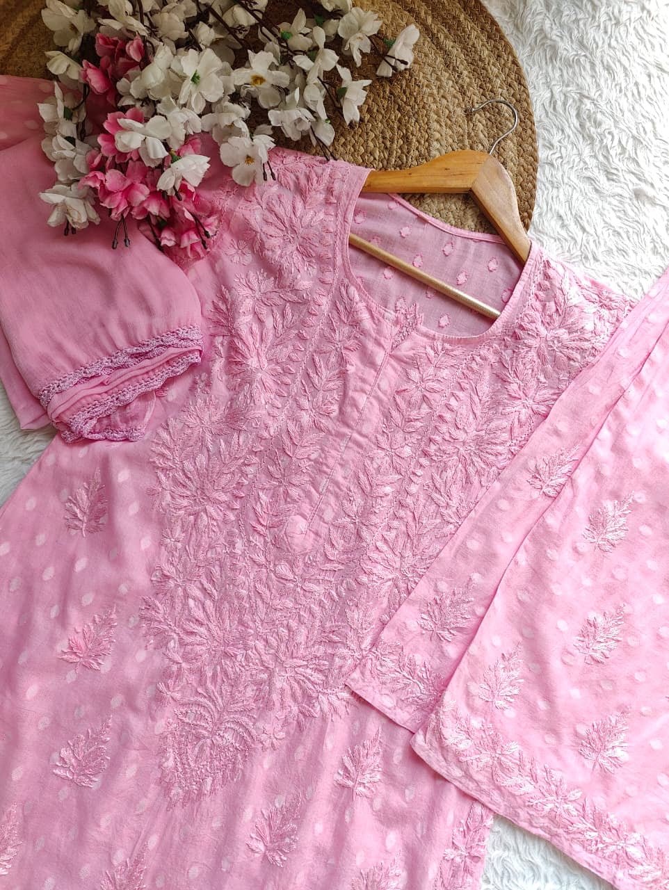 Dobby cotton soft premium 3pc set - Chikankari official