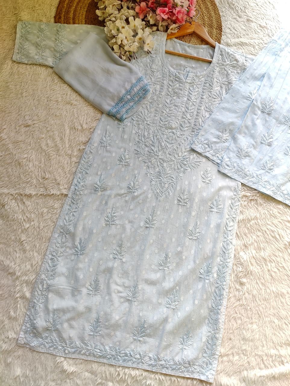 Dobby cotton soft premium 3pc set - Chikankari official