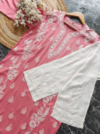 Double Leaf Panel Kurti - chikankariofficial