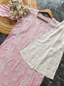 Double Leaf Panel Kurti - Chikankari official