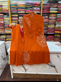 Dreamy Orange Set Comfort Fit edition - Chikankari official