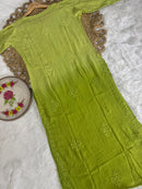 Dual Ombre Viscose Muqaish Handwork Kurta - Chikankari official