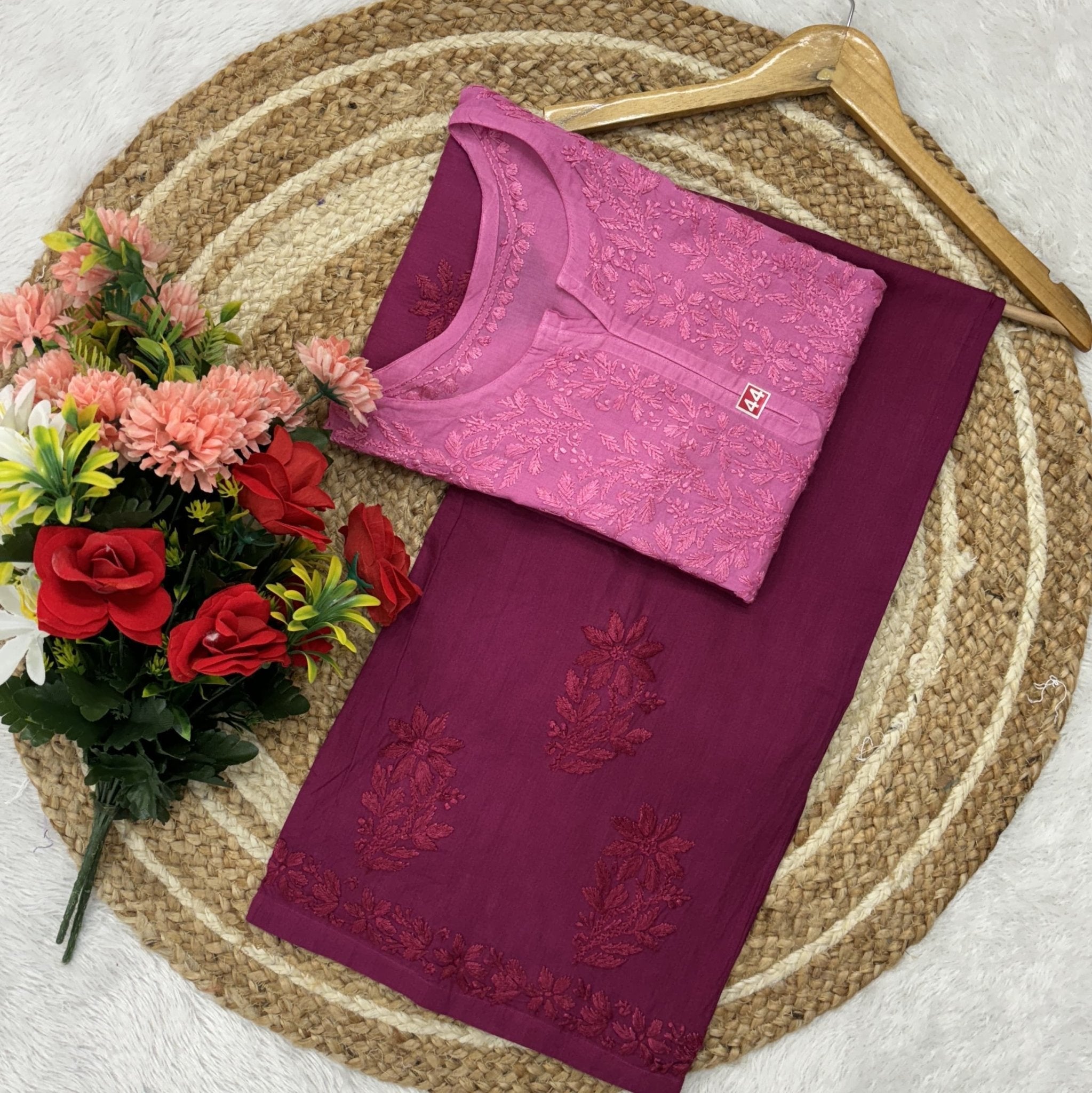 Dual Shade Ghaspatti In combo - Chikankari official