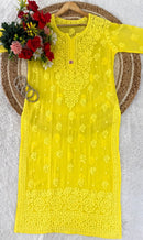 Dual Shades & Single Shades Viscose Kurti & Plazzo 70 Gram Anchor Thread 3D Work - Chikankari official