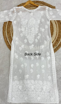 Dual Shades & Single Shades Viscose Kurti & Plazzo 70 Gram Anchor Thread 3D Work - Chikankari official
