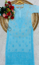 Dual Shades & Single Shades Viscose Kurti & Plazzo 70 Gram Anchor Thread 3D Work - Chikankari official