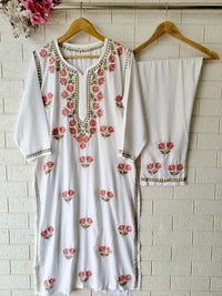 Dual Thread Modal soft Kurta with Plazzo - Chikankari official