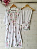 Dual Thread Modal soft Kurta with Plazzo - Chikankari official