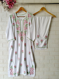 Dual Thread Modal soft Kurta with Plazzo - Chikankari official