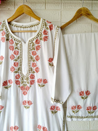 Dual Thread Modal soft Kurta with Plazzo - Chikankari official