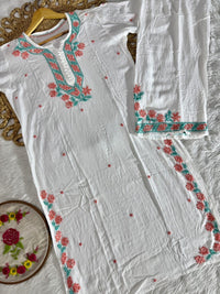 Dual Thread Rayon kurta with Plazzo - Chikankari official
