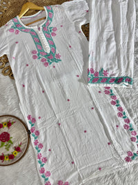 Dual Thread Rayon kurta with Plazzo - Chikankari official
