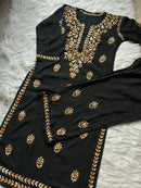 Dual thread soft Rayon chikankari work set - Chikankari official
