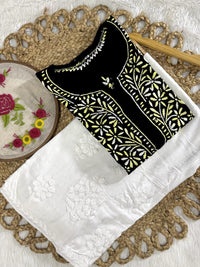 Dual Threaded Shades Rayon Kurta with Plazzo - Chikankari official