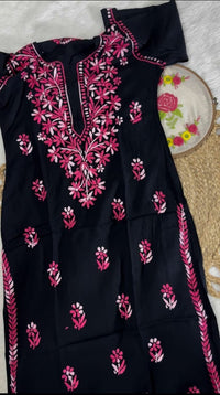 Dual Threaded Shades Rayon Kurta with Plazzo - Chikankari official