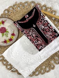 Dual Threaded Shades Rayon Kurta with Plazzo - Chikankari official