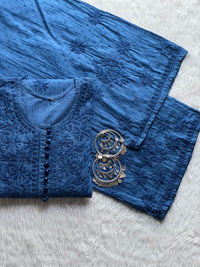 Dyeable Dobby Cotton Plazzo Set - Chikankari official