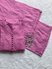 Dyeable Dobby Cotton Plazzo Set - Chikankari official