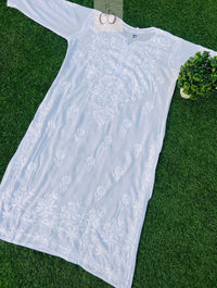 Dyeable Modal Chikankari ( White ) - Chikankari official