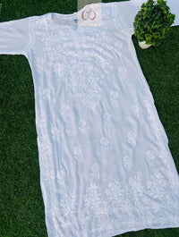 Dyeable Modal Chikankari ( White ) - Chikankari official
