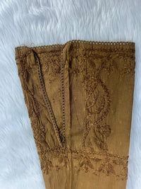 Dyeable Premium Ombre Shades Dobby Cotton with Crochet Border Tanya Special - Chikankari official