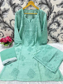 Dyeable Pure Soft chanderi 3pc Set - Chikankari official