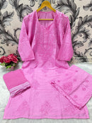 Dyeable Pure Soft chanderi 3pc Set - Chikankari official