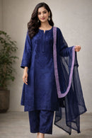 Dyeable Pure Soft chanderi 3pc Set - Chikankari official