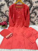 Dyeable Pure Soft chanderi 3pc Set - Chikankari official