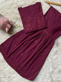 Dyed Cotton Short Gharara Top - Chikankari official