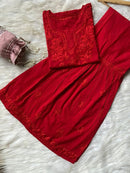 Dyed Cotton Short Gharara Top - Chikankari official