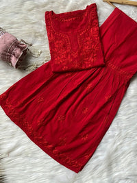 Dyed Cotton Short Gharara Top - Chikankari official