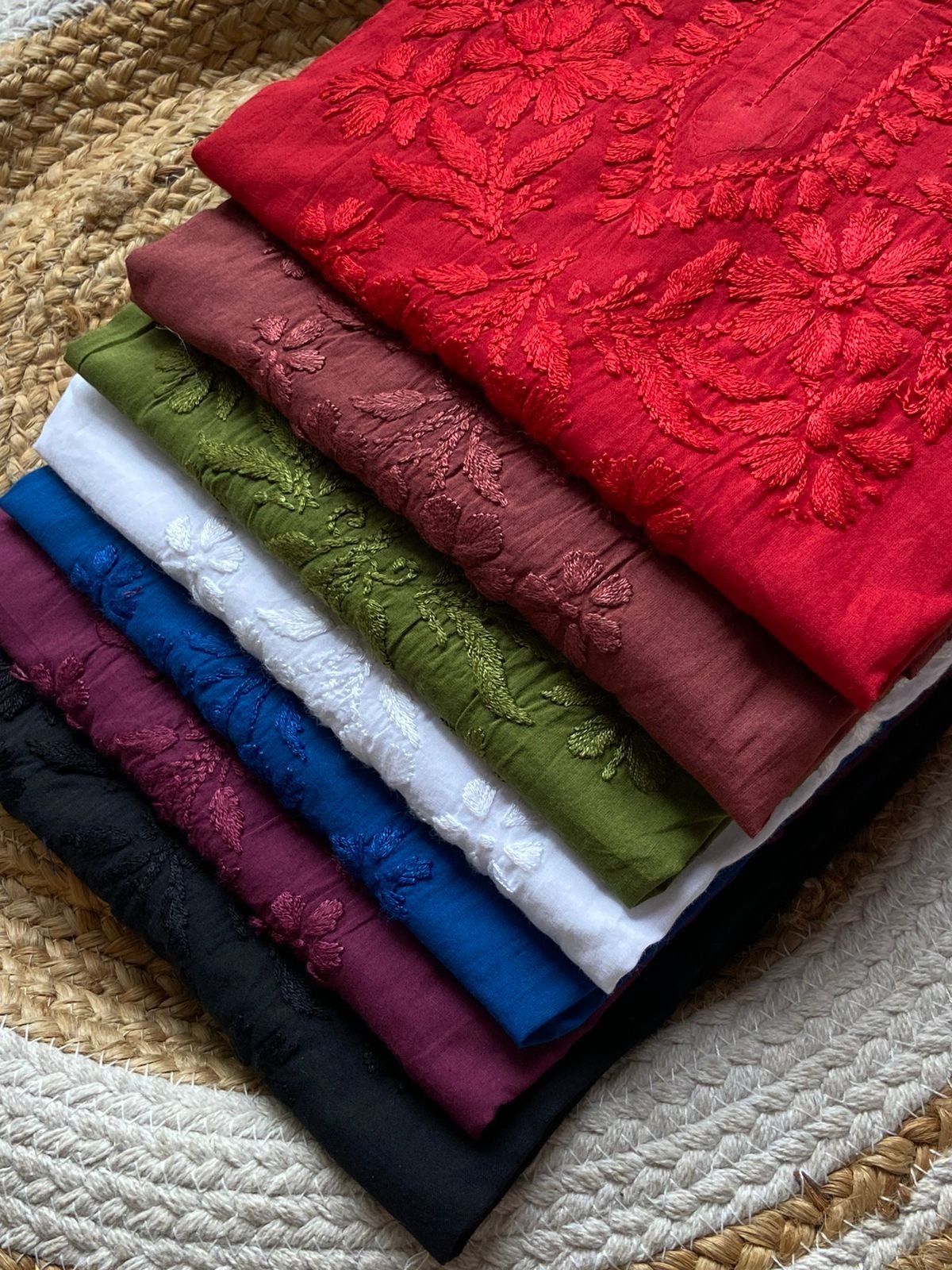 Dyed Cotton Short Gharara Top - Chikankari official