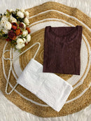Dyed dobby Cotton short Tops - Chikankari official