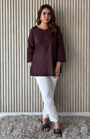 Dyed dobby Cotton short Tops - Chikankari official