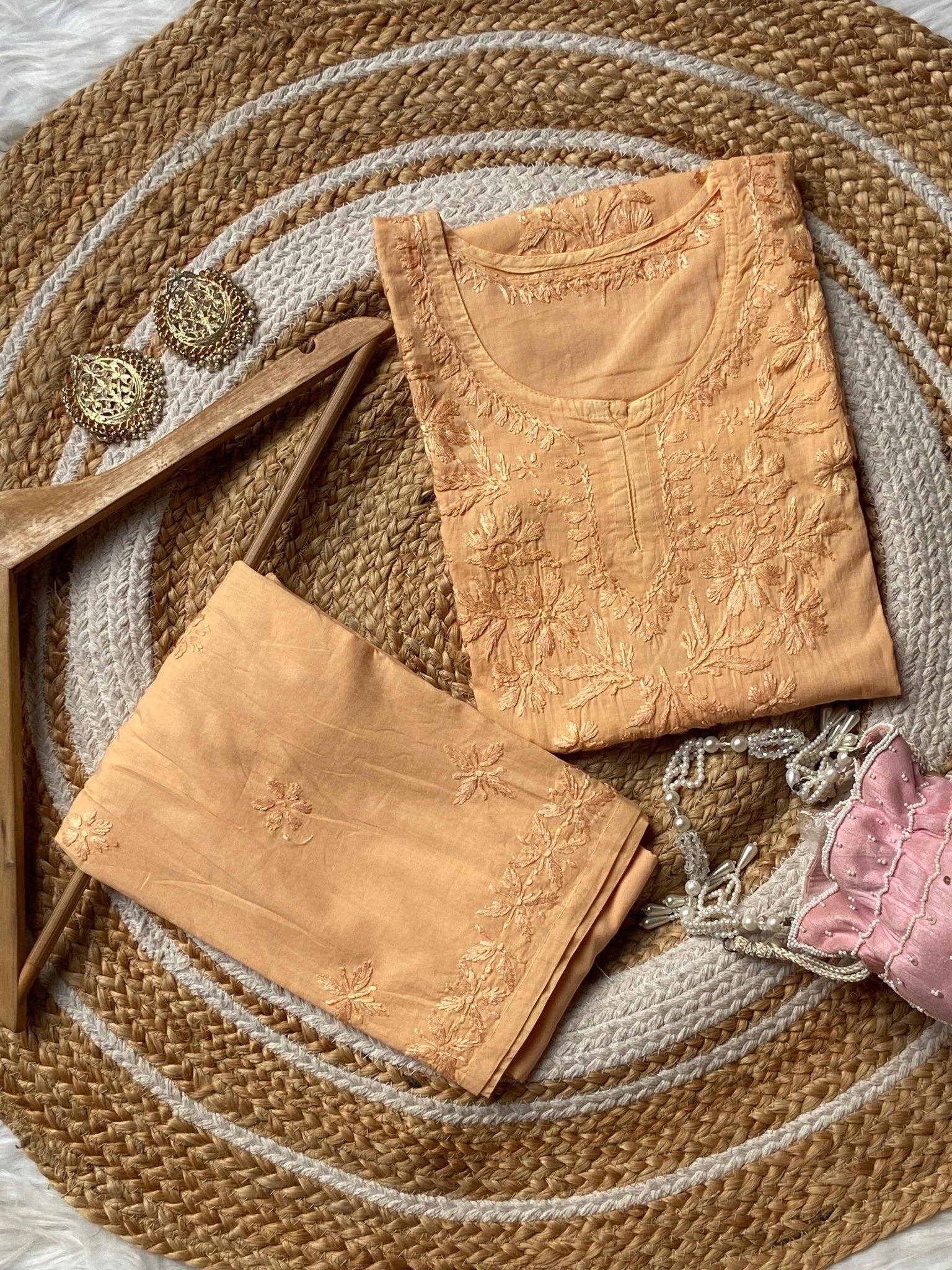 Dyed Gharara Short Cotton Combo - Chikankari official
