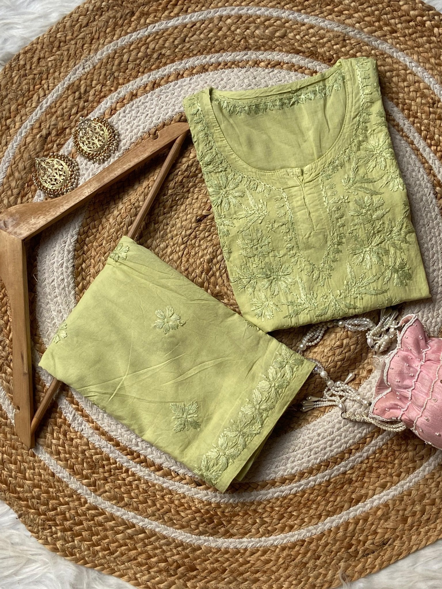 Dyed Gharara Short Cotton Combo - Chikankari official