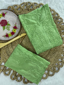 Dyed Modal kurti & plazzo Heavy 3d worked - Chikankari official