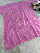 Dyed Muslin Short Chikankari Top - Chikankari official