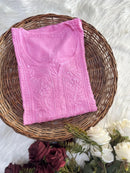 Dyed Muslin Short Chikankari Top - Chikankari official