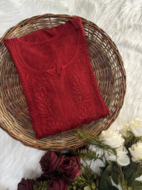 Dyed Muslin Short Chikankari Top - Chikankari official