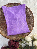 Dyed Muslin Short Chikankari Top - Chikankari official