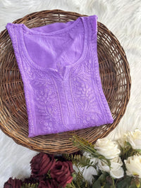 Dyed Muslin Short Chikankari Top - Chikankari official
