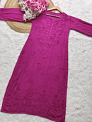 Dyed Straight Fit Modal Kurtas - Chikankari official