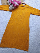 Dyed Straight Fit Modal Kurtas - Chikankari official