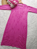 Dyed Straight Fit Modal Kurtas - Chikankari official