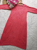 Dyed Straight Fit Modal Kurtas - Chikankari official