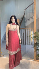 Elegant Bordered Work Ethnic Set - Chikankari official